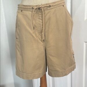 Vintage Ralph Lauren khaki Chino Shorts 100% cotton drawstring women’s size 6
